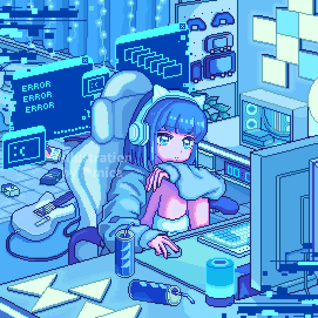 音楽ユニット MEITEI SIKKU様 楽曲「シグナルアウト」ジャケット+リリックビデオ用イラスト